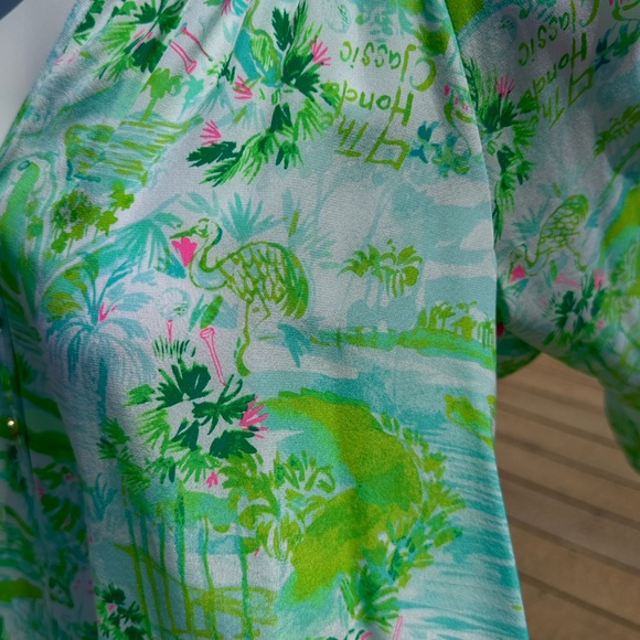 Honda Classic Gold Lilly Pulitzer Tropical Green and Blue Blouse - Picture 8 of 11